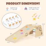 HONEY JOY Juguetes de escalada para niños pequeños, juego de triángulos de madera 6 en 1, rampa y escalador de doble car