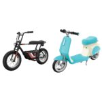 Razor Rambler 16 – Minibike eléctrica de 36 V con estilo retro, hasta 15.5 MPH, alcance de hasta 11.5 millas y bolsillo