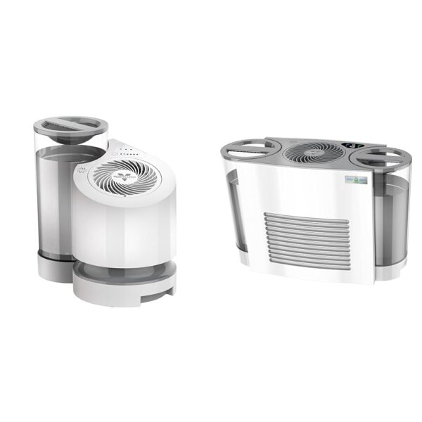 Paquete Humidificadores Evaporativos Vornado EV100 y EVDC500 1 galón y 2 galones Energy Smart motor CC SimpleTank