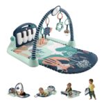 Fisher-Price Baby Bouncer Palm Paradise Jumperoo Centro de actividades y tapete de juego para hacer patadas y jugar, pia