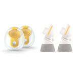 Medela Vasos de colección manos libres, compatibles con Freestyle Flex, bomba con estilo con conectores de repuesto MaxF