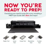 Prepdeck Estación de almacenamiento y preparación de recetas Gen 2, 8 herramientas esenciales + tabla de cortar de lujo,