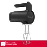 Batidora de mano inalámbrica KitchenAid Go KHMR762BM con batería incluida negro mate