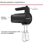 Batidora de mano inalámbrica KitchenAid Go KHMR762BM con batería incluida negro mate