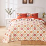 Juego de colcha acolchada Greenland Home Barefoot Bungalow Topanga Greenland Home Fashions GL-1703EJSQ Queen Jumbo 3 pie