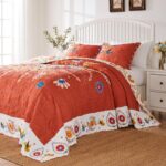 Juego de colcha acolchada Greenland Home Barefoot Bungalow Topanga Greenland Home Fashions GL-1703EJSQ Queen Jumbo 3 pie