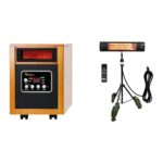 Calentador de Espacio Portátil Dr Infrared Heater DR-338 1500 Vatios Infrarrojo Carbono con Trípode 23x40 Pulgadas