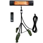 Calentador de Espacio Portátil Dr Infrared Heater DR-338 1500 Vatios Infrarrojo Carbono con Trípode 23x40 Pulgadas