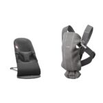 BabyBjörn Bouncer Bliss, camiseta 3D, gris carbón y portabebés Mini, camiseta 3D, gris oscuro