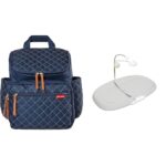 Skip Hop Mochila para pañales: Forma, Bolsa de viaje multifunción para bebé con cambiador y accesorio para cochecito, az