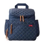 Skip Hop Mochila para pañales: Forma, Bolsa de viaje multifunción para bebé con cambiador y accesorio para cochecito, az