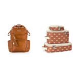 Itzy Ritzy Boss Plus + Juego de 3 cubos de embalaje, coñac