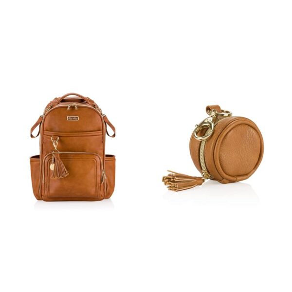 Itzy Ritzy Mochila para pañales – Mochila Boss Plus de gran capacidad para bebé con bolsa de pañales con clip – Chupete