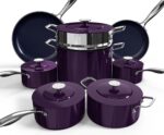 Batería de cocina NuWave Lux 31907 juego de ollas y sartenes 13 piezas forjado ligero antiadherente de cerámica G10 Dura