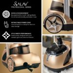 Vaporizador de Pie SALAV Professional Garment Steamer 1500W tanque 1.8L pedal pie cable retráctil dorado