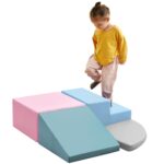 Nuoya Juego de actividades de espuma suave para escalar y gatear, bloques de escalada para interiores, equipo de gimnasi