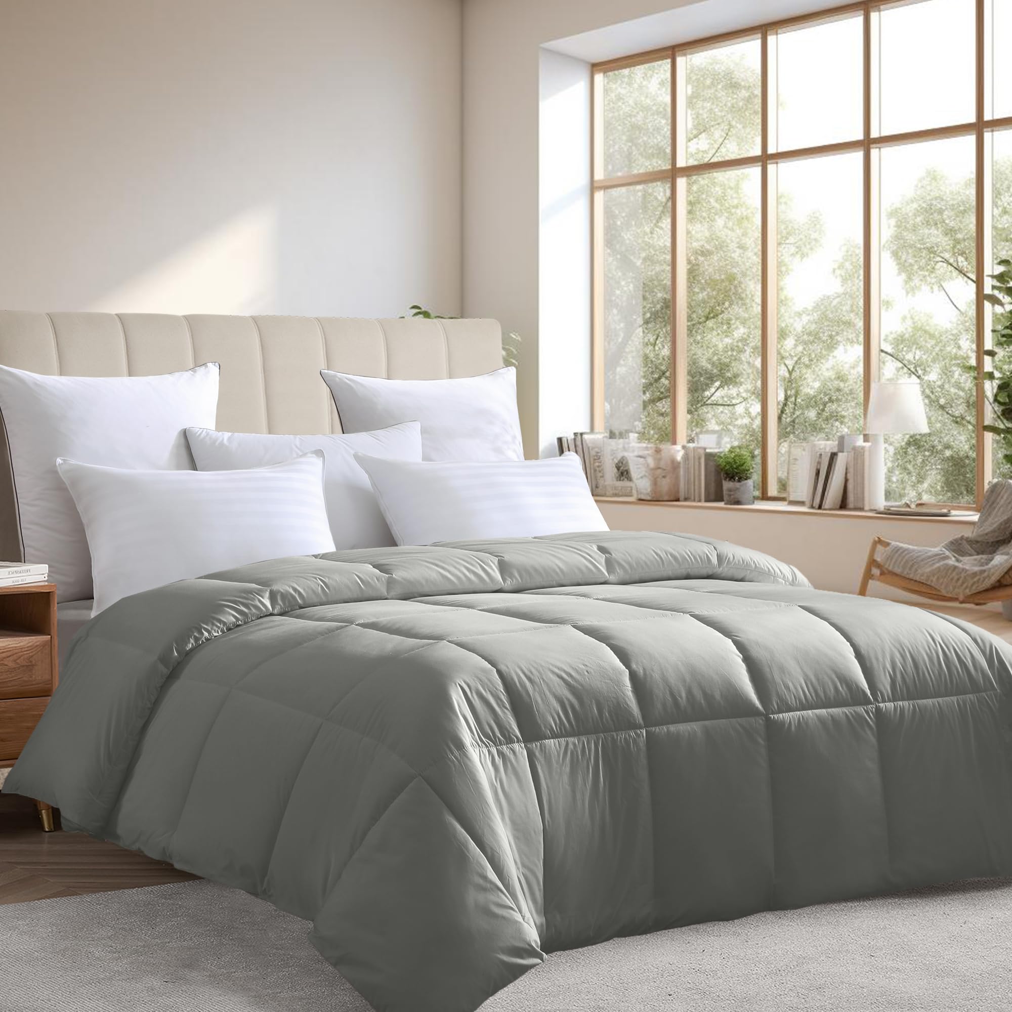 Version 1.0.0 Edredón de plumón alternativo Farm to Home Blue Ridge Home Fashions FH140006 algodón orgánico hipoalergénico talla King