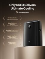 Aire acondicionado portátil 3 en 1 sin drenaje con deshumidificador y ventilador DREO DR-HAC006S Black 6000 BTU DOE negr
