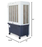 Enfriador evaporativo comercial SPT SF-48LBB 101 pintas 1062 CFM con control remoto ruedas y almohadilla panal 3 lados