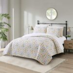 Juego de Edredon 7 Piezas Queen Stratford Park Nanshing International Quilt7pc microfibra estampado floral ligero con sa