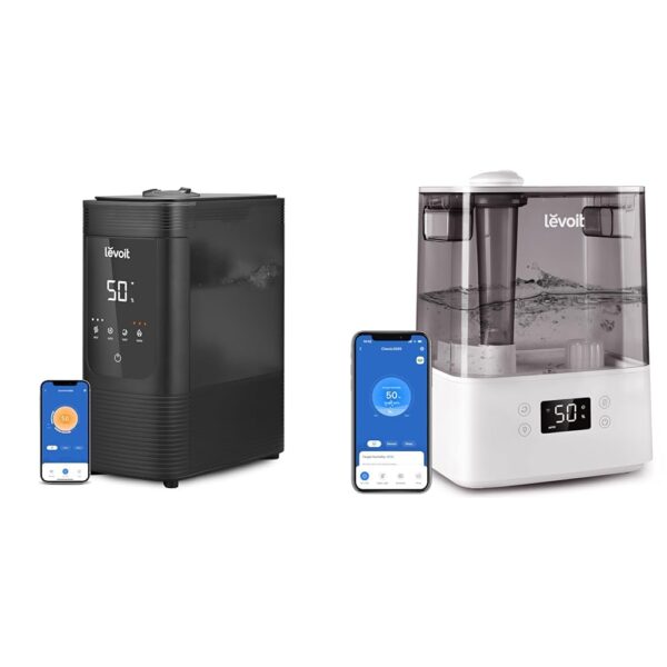 Humidificador LEVOIT 6L niebla cálida y fría inteligente para dormitorio y hogar 60 horas de funcionamiento habitación g
