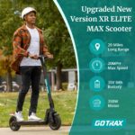 Gotrax Patinete eléctrico - Neumáticos de 10 pulgadas, alcance máximo de 20/28/38 millas, potencia de 20 Mph por motor d
