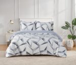 Juego de ropa de cama Majestic Giftware Madison Linen BL500-T-2 individual satén algodón 300 hilos ceniza 8 piezas sában