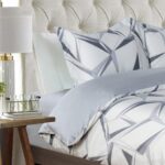 Juego de ropa de cama Majestic Giftware Madison Linen BL500-T-2 individual satén algodón 300 hilos ceniza 8 piezas sában