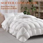 Edredón 100% algodón orgánico para todas las estaciones Wellos WL-BS016-K-YSS-US King 106 x 90 pulgadas blanco alta pote