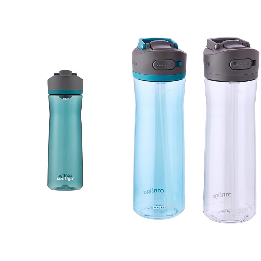 Version 1.0.0 Set de Botellas de Agua Contigo Cortland y Ashland 2.0 Plástico Libre de BPA con Popote Antiderrames