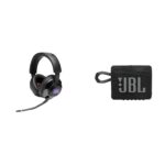JBL Quantum 400 - Auriculares para juegos con cable sobre la oreja con USB y dial de equilibrio de chat de juegos, negro