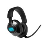 JBL Quantum 400 - Auriculares para juegos con cable sobre la oreja con USB y dial de equilibrio de chat de juegos, negro