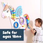 SPARK & WOW Paneles de pared de actividades arcoíris – A partir de 18 meses – Juguete sensorial de pared – 10 actividade