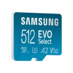 Samsung EVO Select tarjeta de memoria microSD + adaptador, 512 GB microSDXC, hasta 160 MB/s, 4K UHD, UHS-I, C10, U3, V30