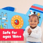 SPARK & WOW Paneles de pared de actividades de cocodrilo – Edades 18 meses – Juguete sensorial Montessori – 8 paneles de
