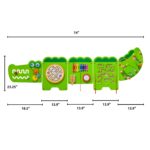 SPARK & WOW Paneles de pared de actividades de cocodrilo – Edades 18 meses – Juguete sensorial Montessori – 8 paneles de