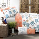 Juego de Edredon Reversible Coastal Reef Lush Decor 7 Piezas Queen con Cortinas 52 pulgadas