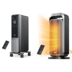 Calentador de ambiente Dreo radiador aceite y calentador cerámica portátil 1500 W control remoto uso en interiores