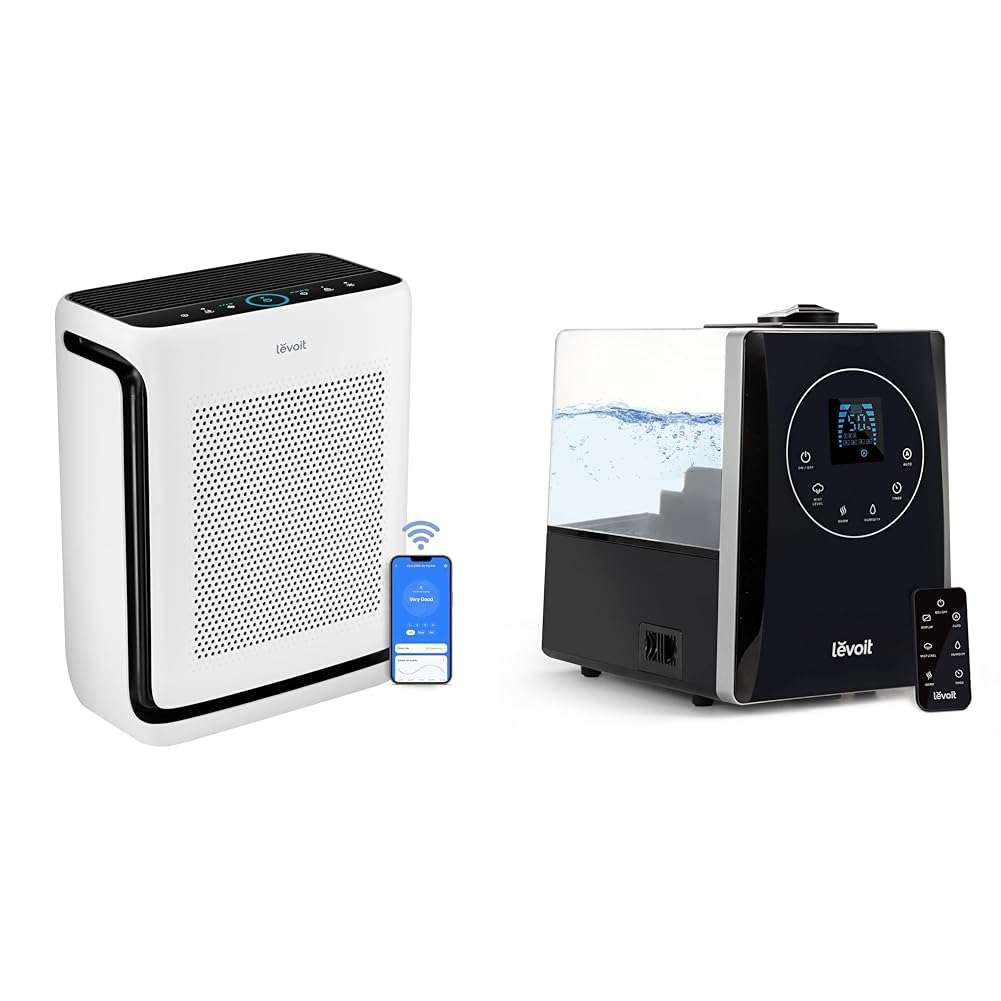 Version 1.0.0 Paquete Purificador de Aire LEVOIT Vital 200S hasta 1900 Pies Cuadrados y Humidificador Ultrasonico LV600HH 6L Niebla Ca