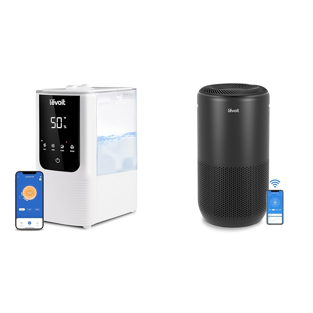 Version 1.0.0 Humidificador Purificador Aire LEVOIT OasisMist Niebla Calida Fria 1980 ft2 Monitor Calidad Aire