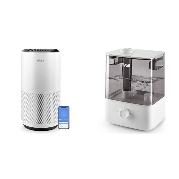Paquete Purificador de Aire y Humidificador Ultrasonico LEVOIT Classic300 hasta 1980 Pies Cuadrados Llenado Superior