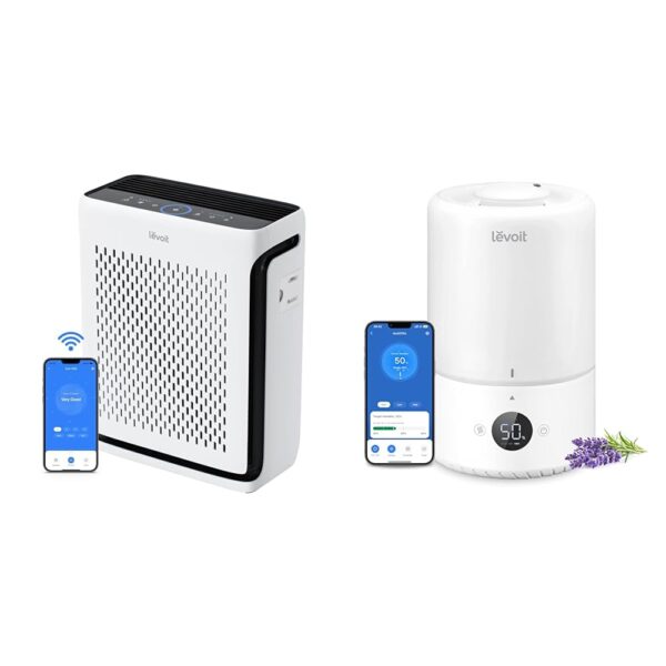 Purificador y Humidificador LEVOIT Vital 100S-P, Doble Función, Cobertura 1110 pies², WiFi, HEPA 3 Etapas, Modo Sueño, S