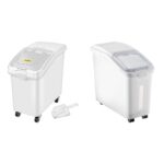 Contenedor de almacenamiento de ingredientes Vevor Mophorn 500 tazas con cuchara capacidad 11.4 galones acero inoxidable