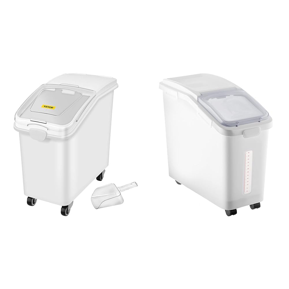 Version 1.0.0 Contenedor de almacenamiento de ingredientes Vevor Mophorn 500 tazas con cuchara capacidad 11.4 galones acero inoxidable