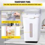 Contenedor de almacenamiento de ingredientes Vevor Mophorn 500 tazas con cuchara capacidad 11.4 galones acero inoxidable