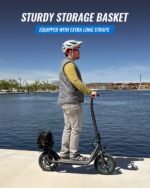 URBANMAX Patinete eléctrico X2 para adultos con canasta, scooter eléctrico de 12 pulgadas para adolescentes con máximo 2