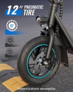 URBANMAX Patinete eléctrico X2 para adultos con canasta, scooter eléctrico de 12 pulgadas para adolescentes con máximo 2