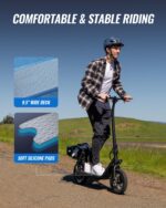 URBANMAX Patinete eléctrico X2 para adultos con canasta, scooter eléctrico de 12 pulgadas para adolescentes con máximo 2