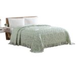 Colcha de chenilla medallón Beatrice Home Fashions MEDBSPQNSAG tamaño Queen color salvia