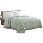 Colcha de chenilla medallón Beatrice Home Fashions MEDBSPQNSAG tamaño Queen color salvia